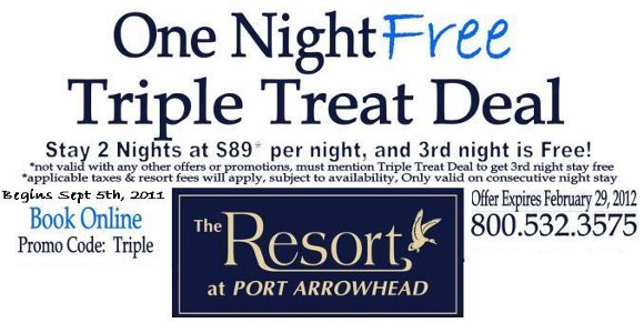 One Night FREE The Resort of Port Arrowhead